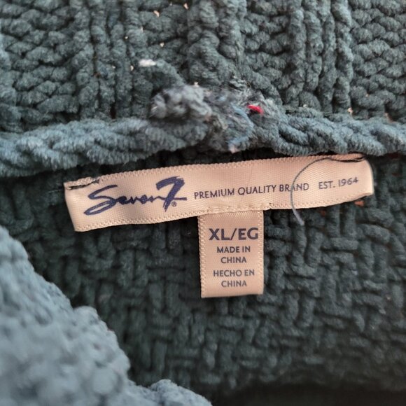 Seven 7 Womens Sweater Extra Large Turtleneck Green Cable Knit Casual SWE17E - Picture 7 of 9